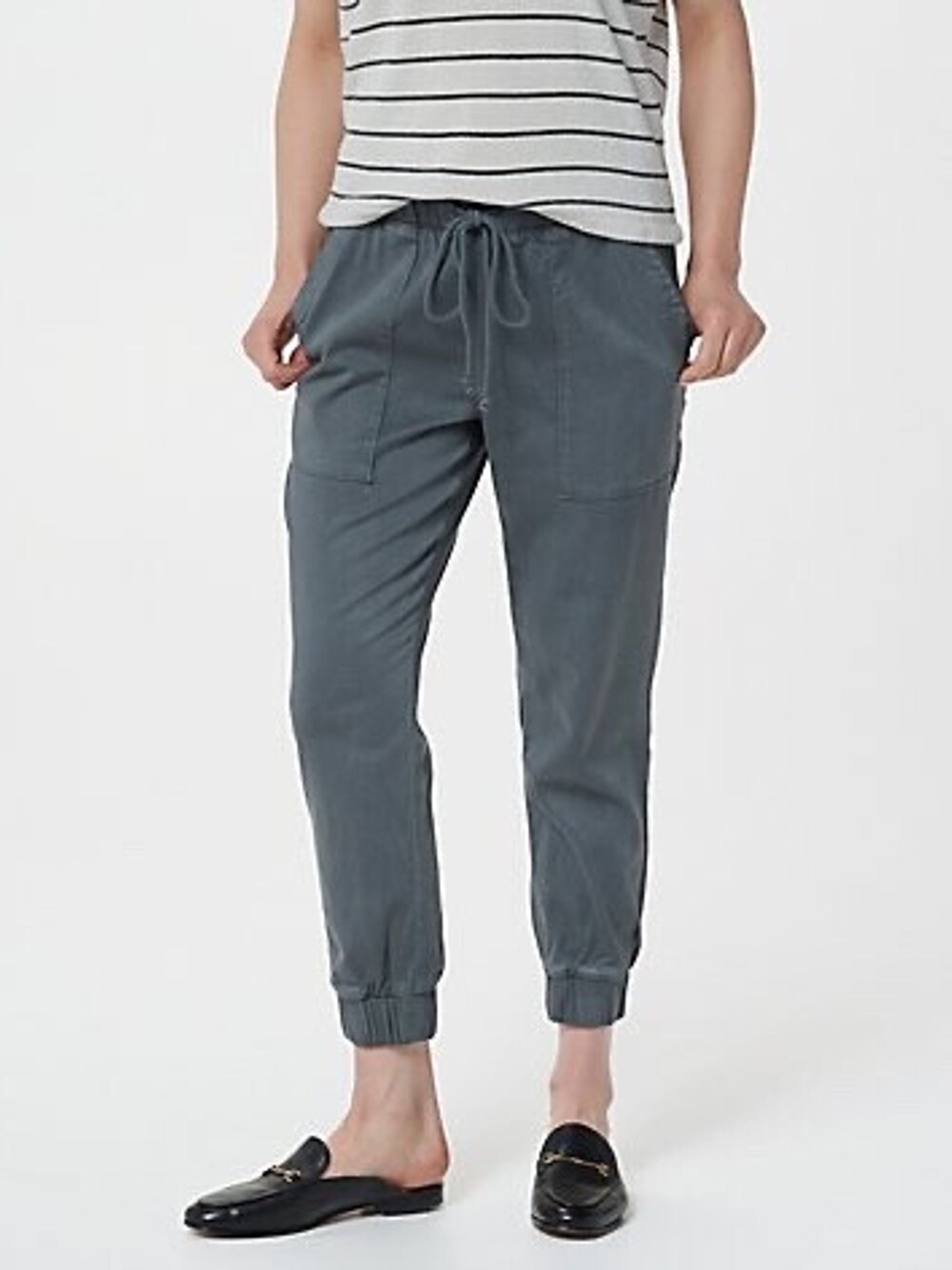 Side Stitch Tencera Jogger Pants Stone Heather Gray Pockets Women's XXS